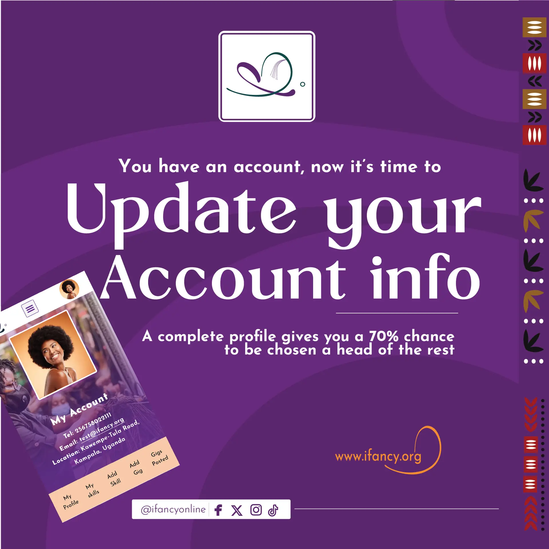 How to register and complete your profile on iFancy